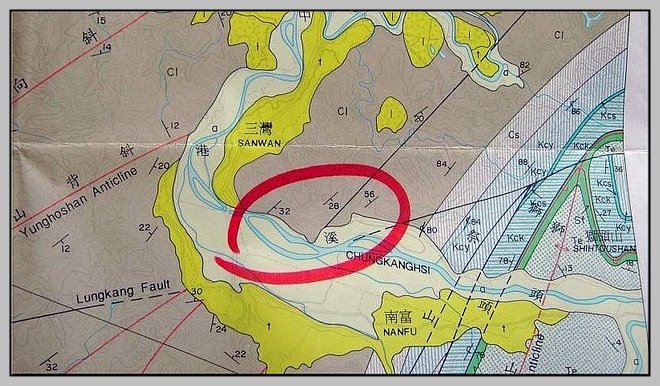 40.【苗栗地質圖】標示大象化石發現點的位置 