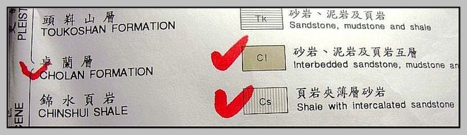 41.【苗栗地質圖】標示大象化石沉積的地質層 