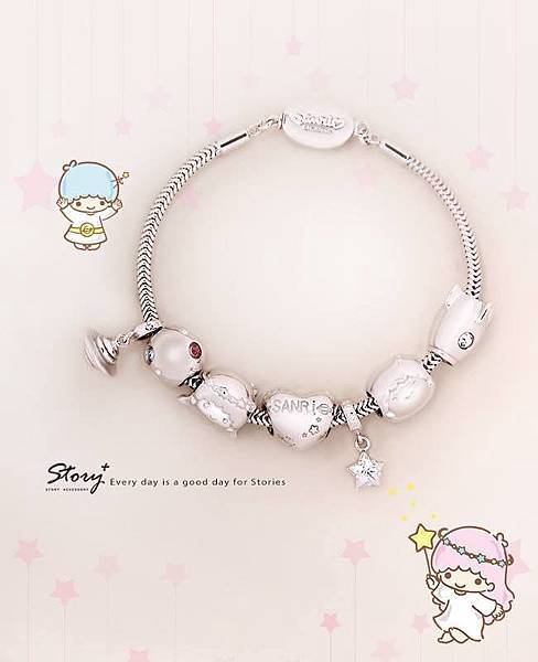 STORY ACCESSORY, 故事銀飾, 925 純銀, 訂做, 字母項鍊, kikilala, Little Twin Stars, 雙星仙子, 三麗鷗, sanrio，BEADS，BRACELET，串珠，純銀