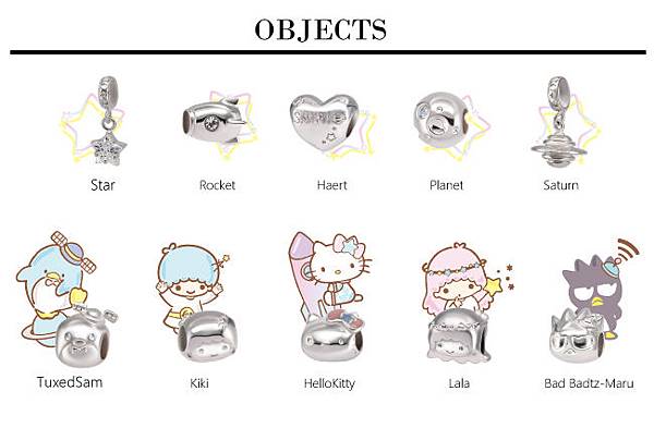 STORY ACCESSORY, 故事銀飾, 925 純銀, 訂做, 字母項鍊, kikilala, Little Twin Stars, 雙星仙子, 三麗鷗, sanrio，串珠，手鍊，潘朵拉