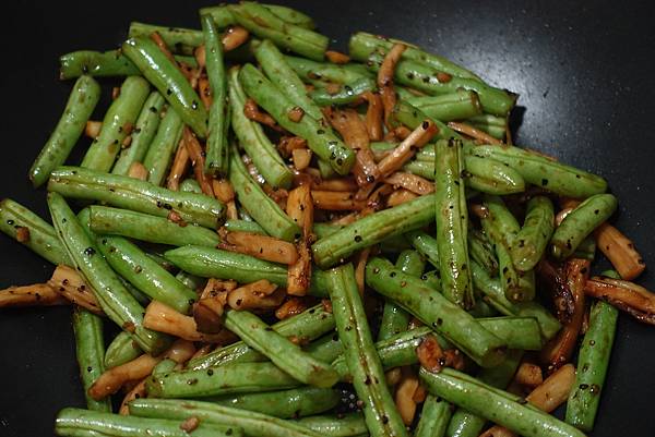 四季豆炒杏鮑菇