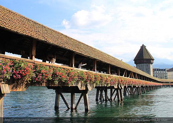 瑞士-琉森Luzern,卡貝爾橋,曾是歐洲最古老的人行木橋