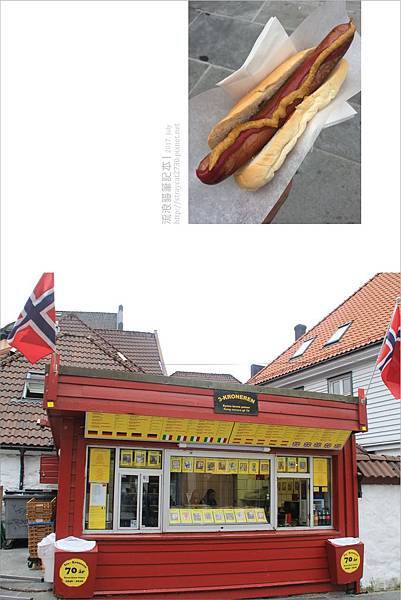 0725pixnet-14【挪威】Bergen卑爾根，路邊小店，有各國各式香腸，還有中文簡介