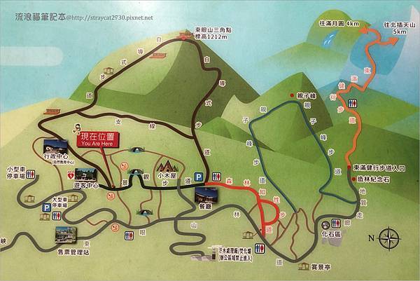 桃園東眼山20-東眼山園區步道導覽圖