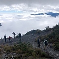 關山嶺山37-山頂一片白牆，雲海卻在登山口迎接我們