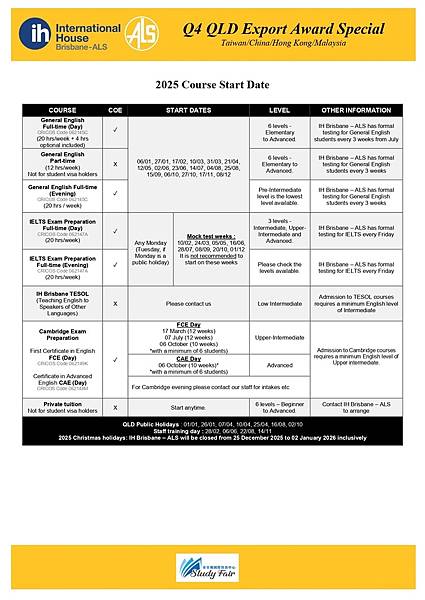 IH-ALS 布里斯本語言學校：英文課程優惠