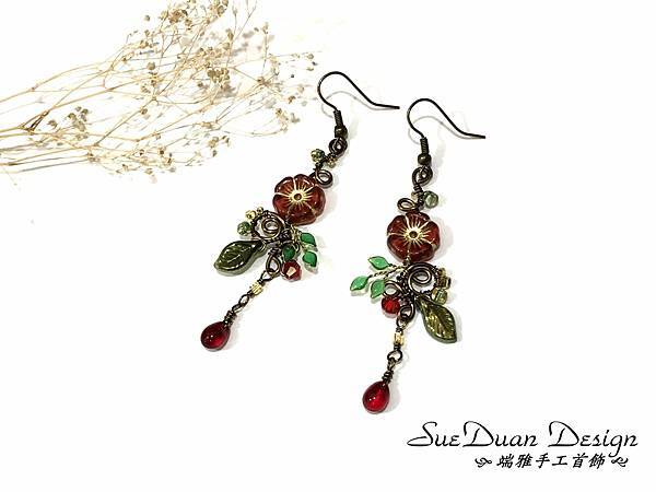 2025.5 耳環II- 復古華麗琉璃花耳環