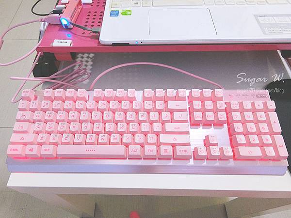 3C 鍵盤 機械式鍵盤 青軸 電競鍵盤 粉紅色 白色 背光 RGB i-Rocks K62E 1STPLAYER FireRose 火玫瑰