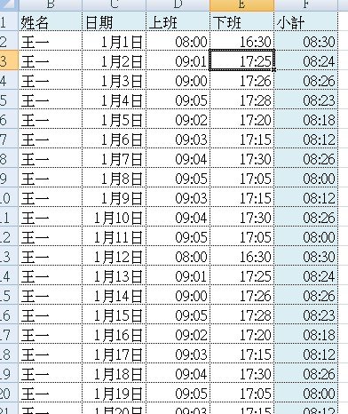 EXCEL人事薪資以分計算