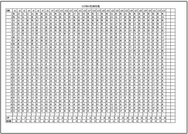 EXCEL十二小時兩班制排班表3