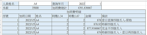 EXCEL加班費計算2