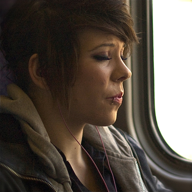 Girl in the train to Edinburgh