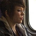 Girl in the train to Edinburgh