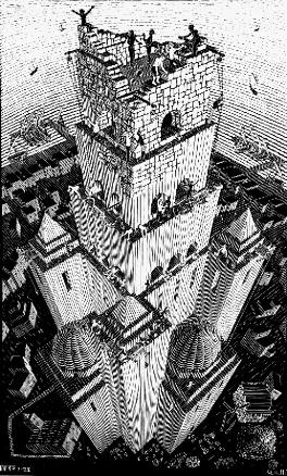 巴別塔（TOWER OF BABEL）．木刻．1928