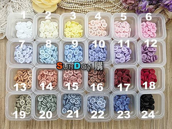 [鈕釦]娃衣手材料 9mm樹脂四眼釦 娃衣鈕釦 一組10顆