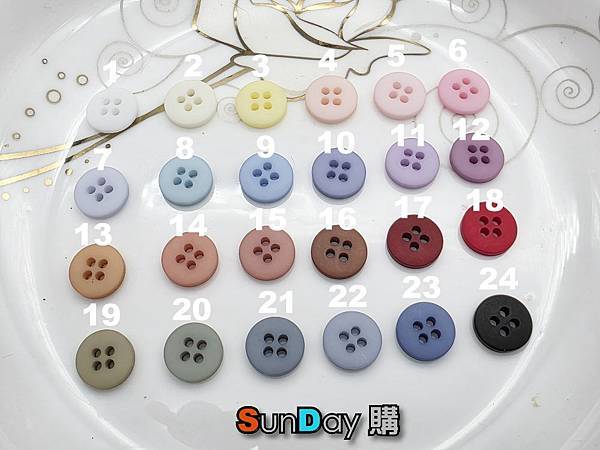 [鈕釦]娃衣手材料 9mm樹脂四眼釦 娃衣鈕釦 一組10顆