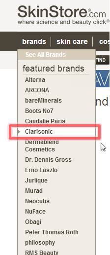 SkinStore step1_1--進入Brand Clarisonic
