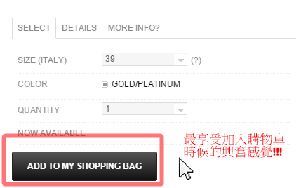LUISAVIAROMA購物教學Step2--加入購物車