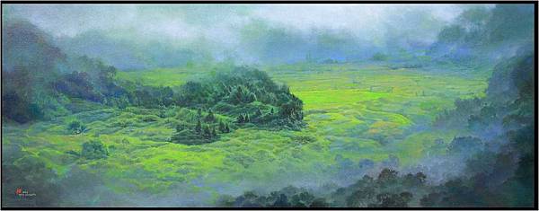 08雲見綠竹子湖 57x146cm 08雲見綠竹子湖 57x146cm