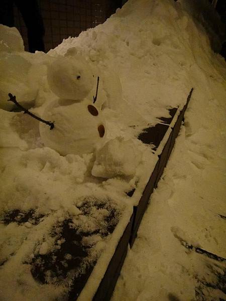 到處都是積雪 路邊的雪人