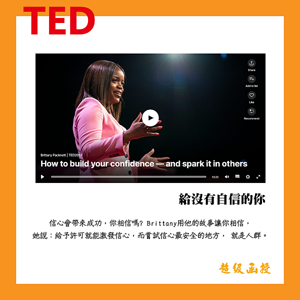 考生必看TED Talk-給沒有自信的你