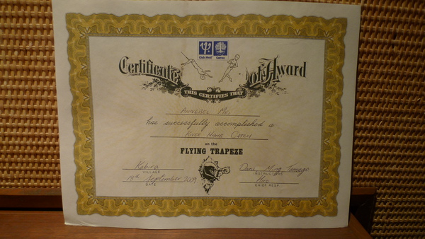 trapeze certificate