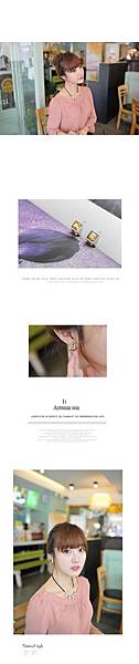 ∥微涼秋風∥韓國進口時尚剔透方塊水晶個性立體三角耳環
