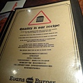 Evans BurgerMENU封底