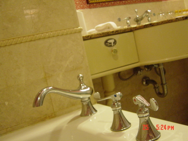 浴缸和洗臉台的水龍頭，怎麼看怎麼像阿拉丁神燈