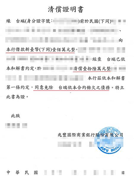 銀行債務打折結清 資產公司債務打折結清 信用卡打折結清 信用貸款打折結清 一次結清大約幾折 則慧法協事務所