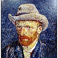 Self-portrait with grey felt hat 1887-1888  戴灰氈帽的自畫像