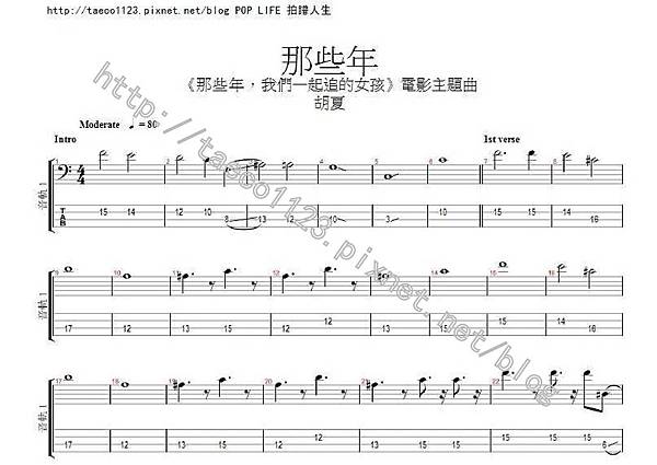 胡夏-那些年 BASS譜(GP).jpg 胡夏-那些年 BASS譜(GP).jpg