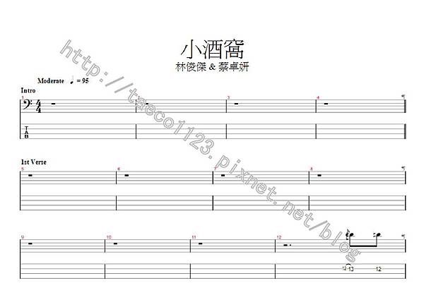 林俊傑-小酒窩 BASS譜(GP) 林俊傑-小酒窩 BASS譜(GP)