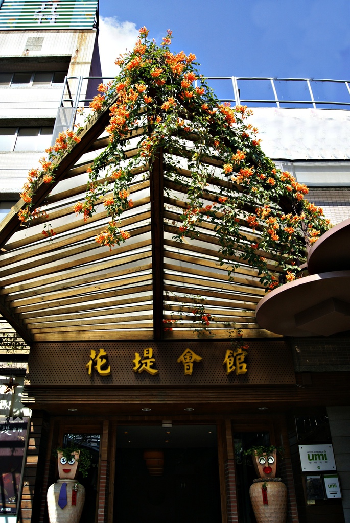 【賞花角落】炮杖花‧花堤會館門口.JPG