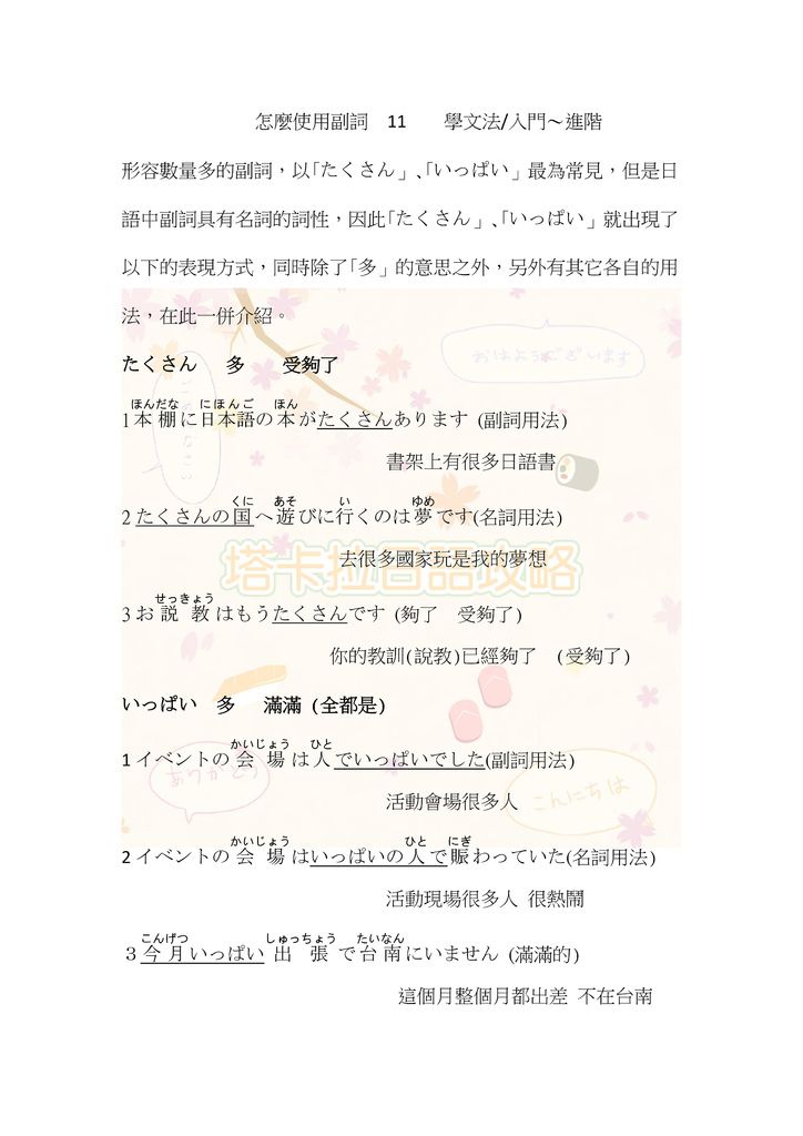 怎麼使用副詞11 學文法 入門 進階 塔卡拉日語攻略 痞客邦