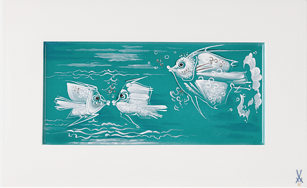 MEISSEN 德國陶瓷藝術品 - LIMITED EDITION 2021 WALL PAINTING, FISH-FLIRT IN TURKIS.png