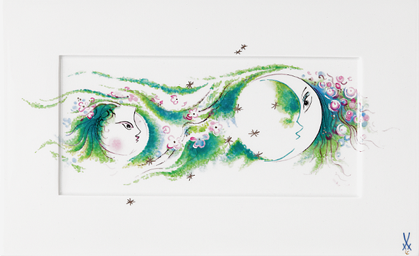 MEISSEN 德國陶瓷藝術品 - LIMITED EDITION 2021 WALL PAINTING, MOON FAIRY IN GREEN.png