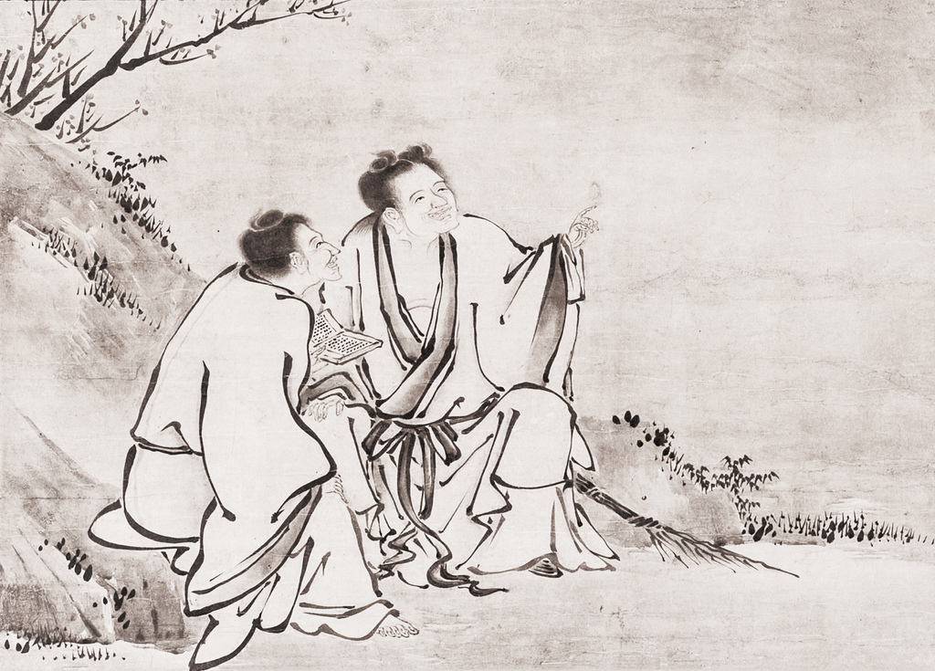 【寒山拾得图】(4) (狩野派)狩野景信 狩野永德 狩野山乐