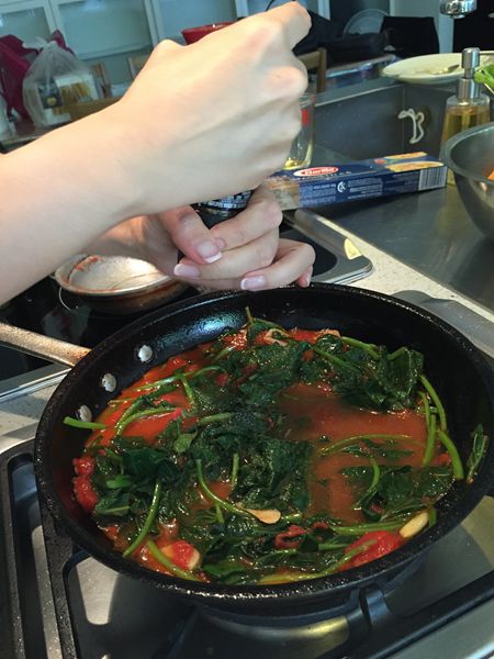 地瓜葉義大利湯麵