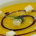 【奧利塔食譜】南瓜乳酪濃湯佐巴薩米可醋 (Quartirolo cheese with cream of pumpkin and balsamic vinegar of Modena P.G.I.)