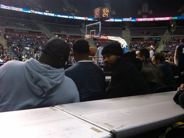 Rasheed Wallace talks with Joe Dumars at Pistons Open Practice.jpg