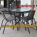 SH-A47A17(直徑 80cm)半鋁玻璃圓桌+SH-C96001 鐵製紗網椅-(麻豆)中華街自在軒健康茶飲61-300.jpg