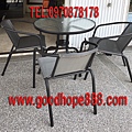 SH-A47A17(直徑 80cm)半鋁玻璃圓桌+SH-C96001 鐵製紗網椅-(麻豆)中華街自在軒健康茶飲0-300.jpg