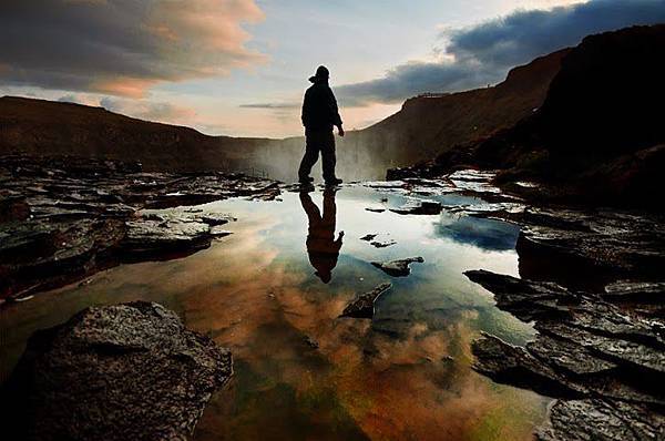 One Step Guy Cohen Photography www.facebook.com-GuyCohenPhotography Gullfoss, Iceland #shadow #reflection #waterscape