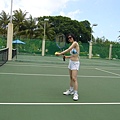 我第一次打網球啊