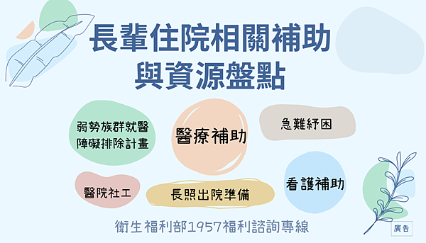 《福利快訊》長輩住院相關補助與資源盤點