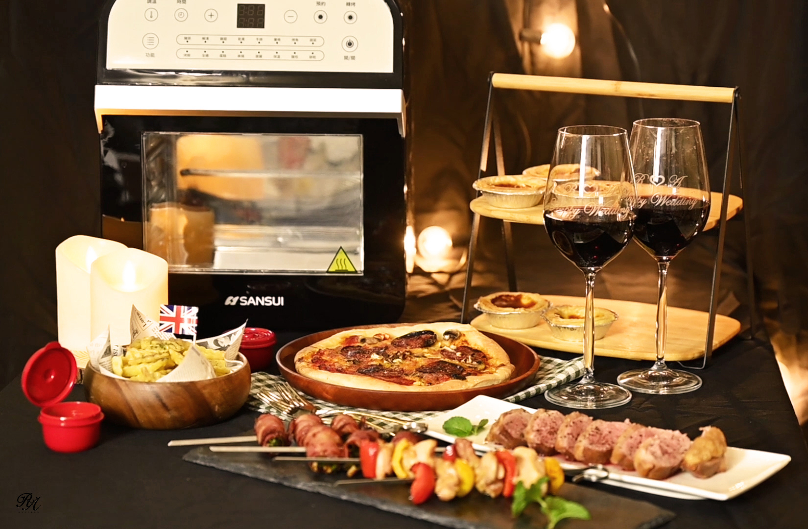 氣炸烤箱.jpg SANSUI 山水 12L旋風溫控智能氣炸烤箱SAF-553N 超好用的自動轉烤/不鏽鋼內膽 分享我的氣炸烤箱料理