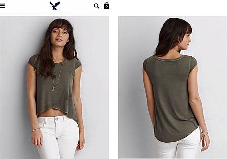 American Eagle 美國老鷹 小性感短T-shirt-綠色.jpg