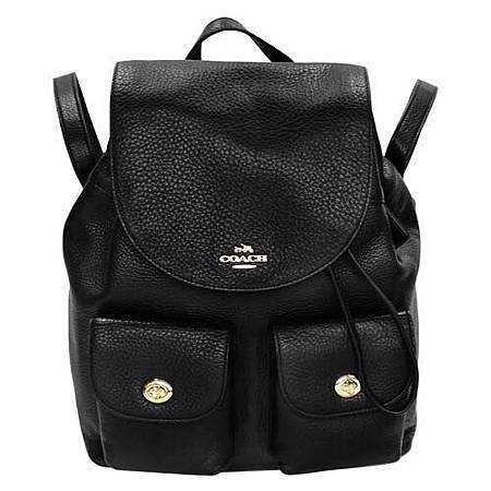 Coach 荔枝紋全皮旋釦雙口袋後背包2.jpg