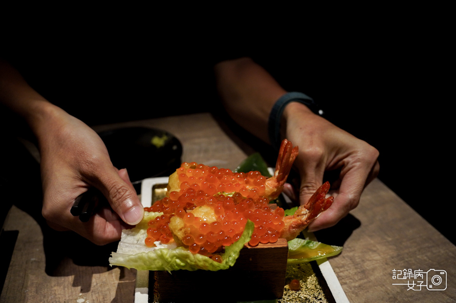 49台北華山山上走走無菜單料理和牛冷麵鮭魚天婦羅炸蝦.jpg